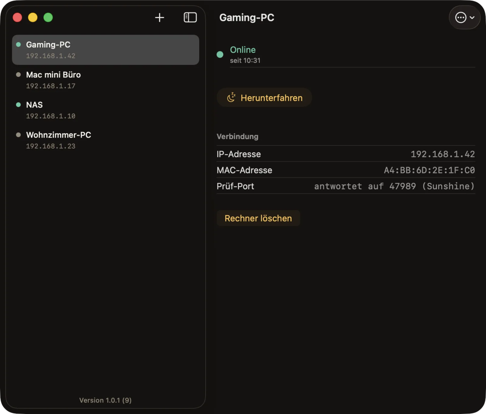 MagicPing auf dem Mac
