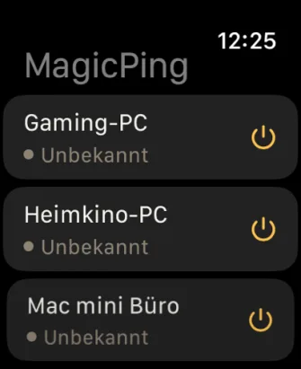 MagicPing auf der Apple Watch